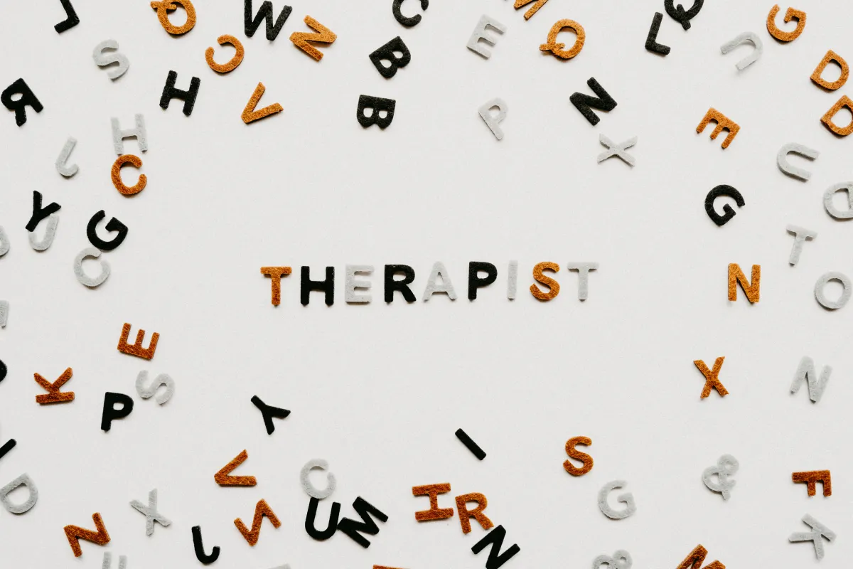 therapist word put together with letters